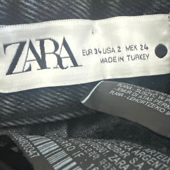 Zara Cargo Utility Belted Denim Jeans High Rise Wide Gray Sz2 belt not included - Picture 15 of 16